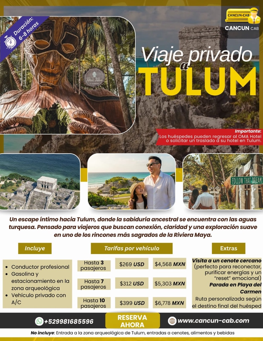 Viaje privado a Tulum desde OMA Cancún