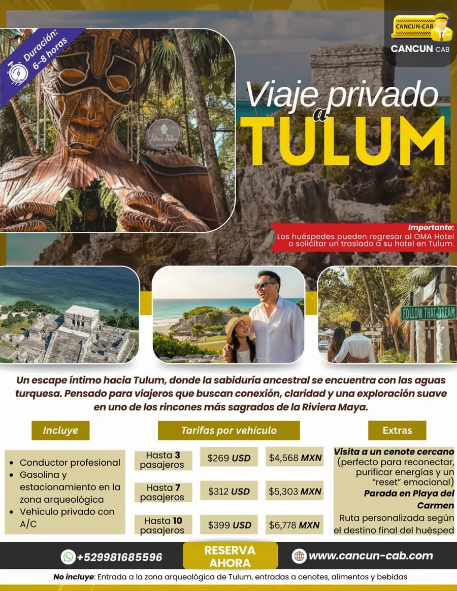 Private trip to Tulum from OMA Cancún