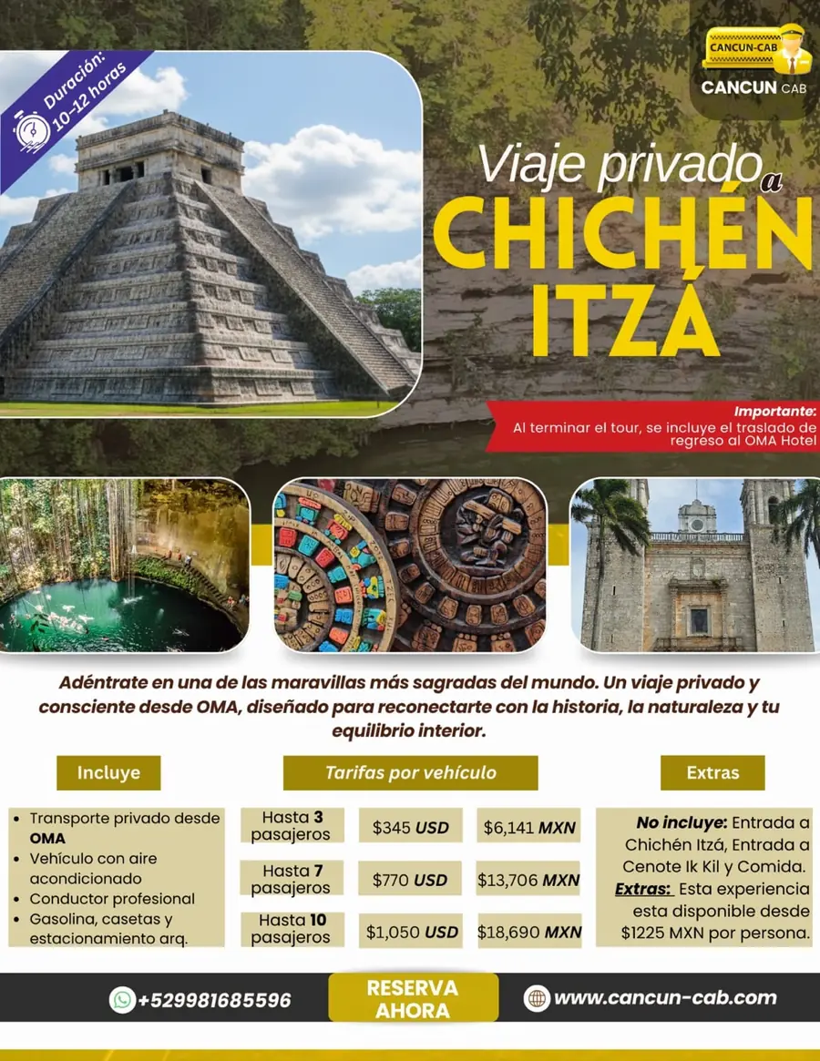 Private trip to Chichén Itzá from OMA Cancún