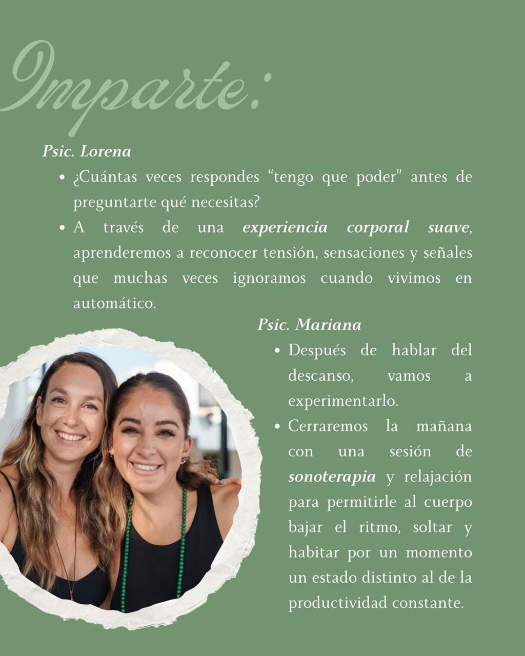 Psic. Lorena y Psic. Mariana